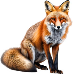 Obraz premium Red Fox, Close-up colored-pencil sketch of Red Fox, Vulpes vulpes.