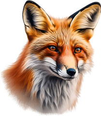 Fototapeta premium Red Fox, Close-up colored-pencil sketch of Red Fox, Vulpes vulpes.