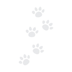 Cute cat paw print. Black, white cutie cat paw black and white colors. Sticker, wall art, background, kids room decoration. Cat cute face, portrait, kitten, pretty, cat, paw ,trail,pet, step