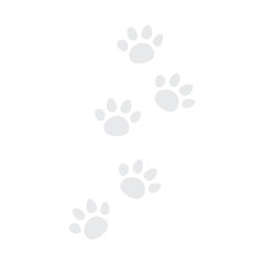 Cute cat paw print. Black, white cutie cat paw black and white colors. Sticker, wall art, background, kids room decoration. Cat cute face, portrait, kitten, pretty, cat, paw ,trail,pet, step