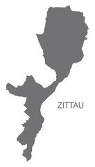 Zittau German city map grey illustration silhouette shape