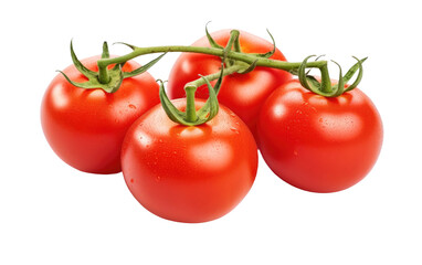 Celebrate the Seasonal Abundance of a Plate Adorned with Tomatoes on a White or Clear Surface PNG Transparent Background.