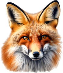Fototapeta premium Red Fox, Close-up colored-pencil sketch of Red Fox, Vulpes vulpes.