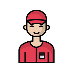 delivery man icon with white background vector stock illustration