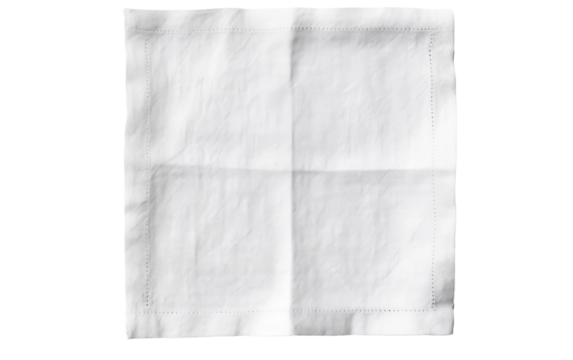 Simplicity Elevate Your Table Setting with the Pure Sophistication of a White Napkin on a White or Clear Surface PNG Transparent Background.