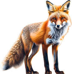 Fototapeta premium Red Fox, Close-up colored-pencil sketch of Red Fox, Vulpes vulpes.