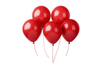 illustration of red glossy party balloon, Isolated on transparent PNG background, Generative ai