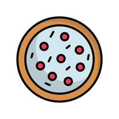 pizza icon with white background vector stock illustration