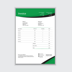 Creative green and black invoice design.