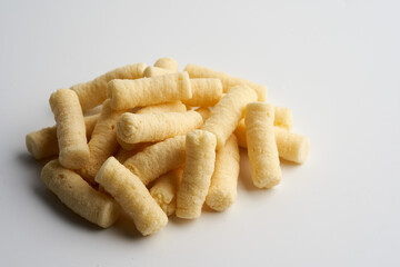 Puff crisps isolated on white