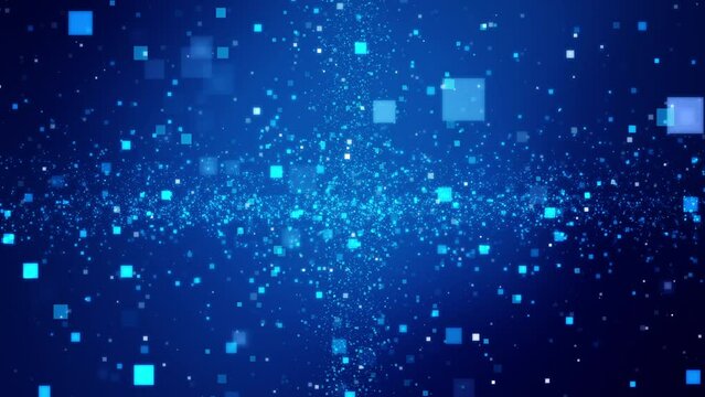 Cyberspace futuristic technology digital network binary matrix digital particles grid dot line background. Abstract motion particle science business corporate concept.