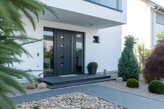 Haust&uuml;r mit Seitenteilen aus glas