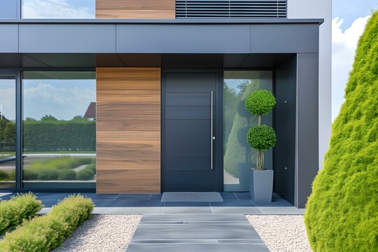 Moderne Haust&uuml;r: Eingangssituation