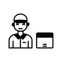 courier icon with white background vector stock illustration