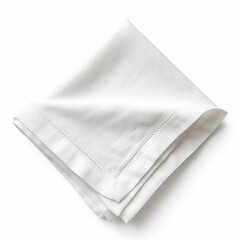 White cloth napkin isolated on white background