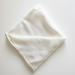 White cloth napkin isolated on white background