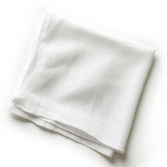 White cloth napkin isolated on white background