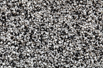 filter loading beads closeup background