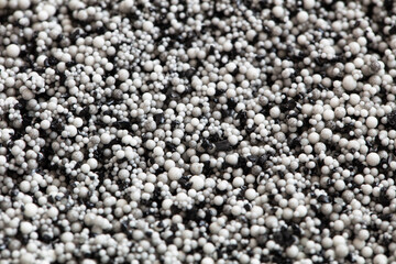 filter loading beads closeup background