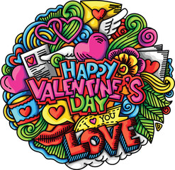 Valentine's Day Gift Flower Romantic Letter Colorful Art Doodle