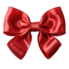 Red bow isolated on transparent or transpalate background, png