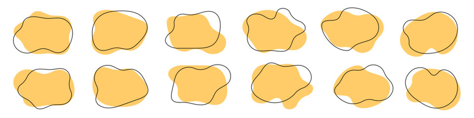 Amoeba blob shape vector illustration set