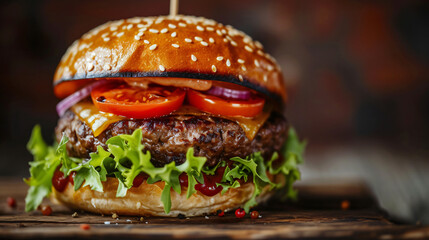 Close-up home made beef burger