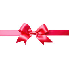 Red pink color Shiny satin ribbon isolated on transpalate background