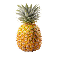 Ripe pineapple cut in half isolated on transparent background