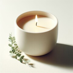 Aromatic  candle and flowers