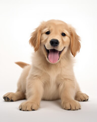 golden retriever puppy smiling adorable sitting