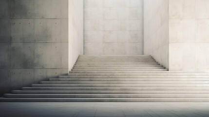 Concrete stairway leading upwards in an abstract