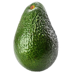 A green avocado isolated on transparent or white background, png