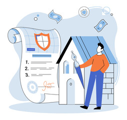 Insurance claim form vector illustration. In dance business, insurance claim form waltzes, encapsulating essence security Safeguarding finance, insurance claim form is shield against unexpected winds