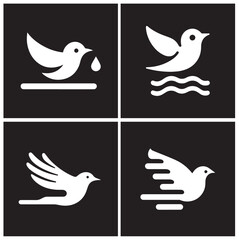Logo birds minimalism. Black and white
