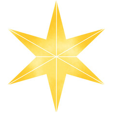 Obraz premium 黄色い星 水彩風イラスト