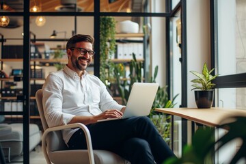 man working on laptop