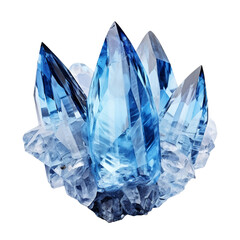 isolated illustration set of blue gem crystal. Created with Generative AI
