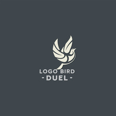 Vector duel bird logo design template