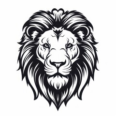 Fototapeta premium Vector illustration of the head of a male lion who is brave and beast fierce on a white background.