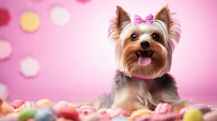 a pic of your cute dog eagerly awaiting a tasty treat, bright colored background_.jpg