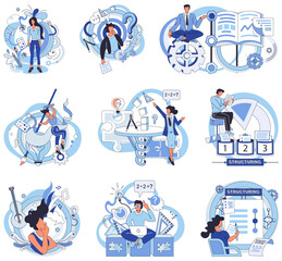 Process optimization vector illustration. Effective process optimization is key to enhancing overall productivity Efficiency and effectiveness go hand in hand in optimization operations