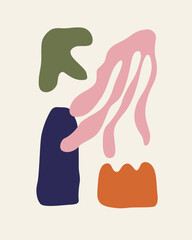 vector abstract shape, colorful natural silhouette