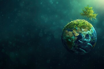 Obraz na płótnie Canvas Earth day Poster design background, realistic, HD, copy space - generative ai