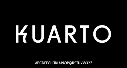 modern AWESOME TREND futuristic modern geometric font	
