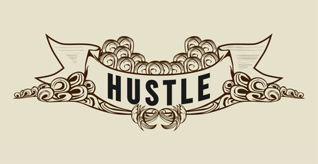 hustle typography vector quote for print t shirt
