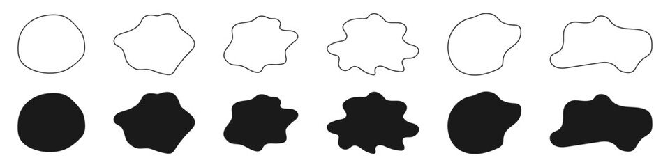 Shapes. Blob Shape. Black Shape. Liquid organic Shapes. Irregular liquid, Blob shape. Vector illustration