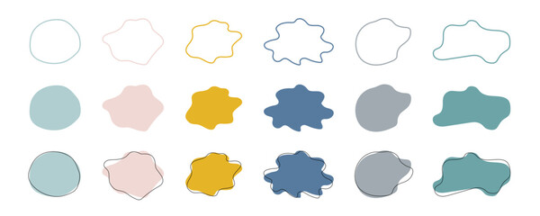 Shapes. Blob Shape. Colorful Shape. Liquid organic Shapes. Irregular liquid, Blob shape. Vector illustration