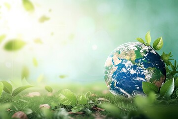 Earth day Poster design background, realistic, HD, copy space - generative ai
