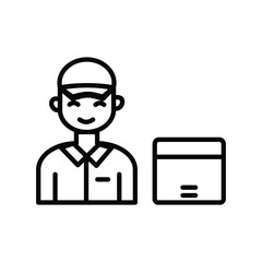 courier icon with white background vector stock illustration